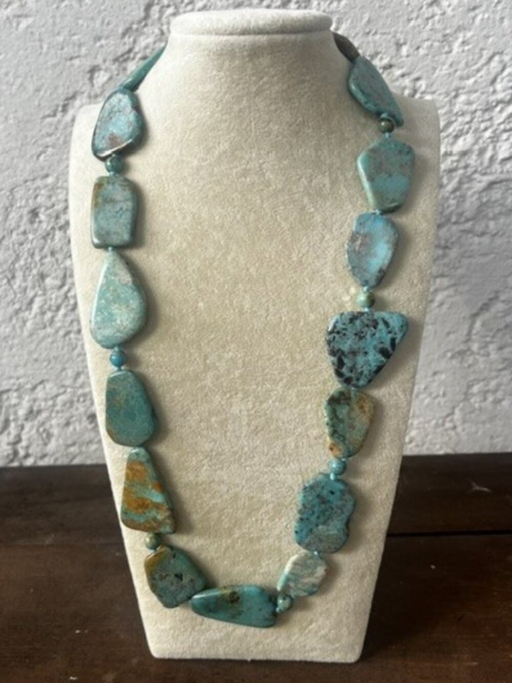 Mixed Green Turquoise Sterling Silver Beaded Necklace - new in box with tag